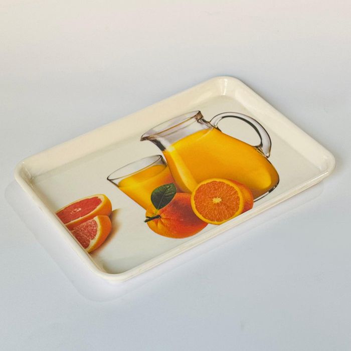 Orange Printed Melamine Tray
