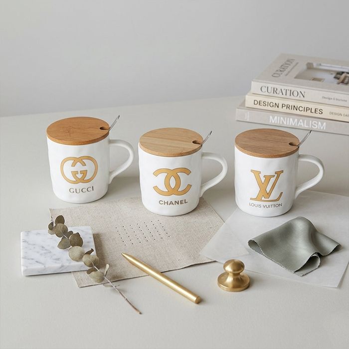 Ceramic Branded Logo Mug with Wooden Lid