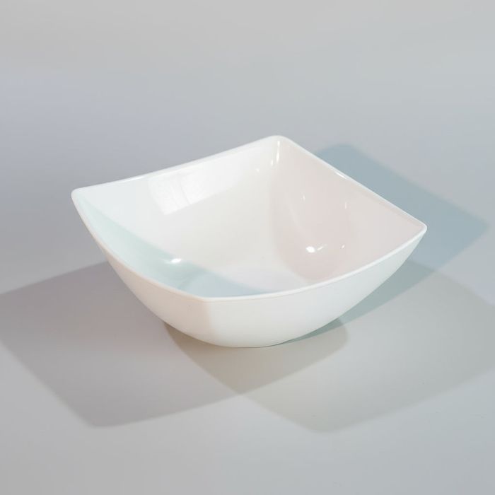 Curvy White Melamine Bowl