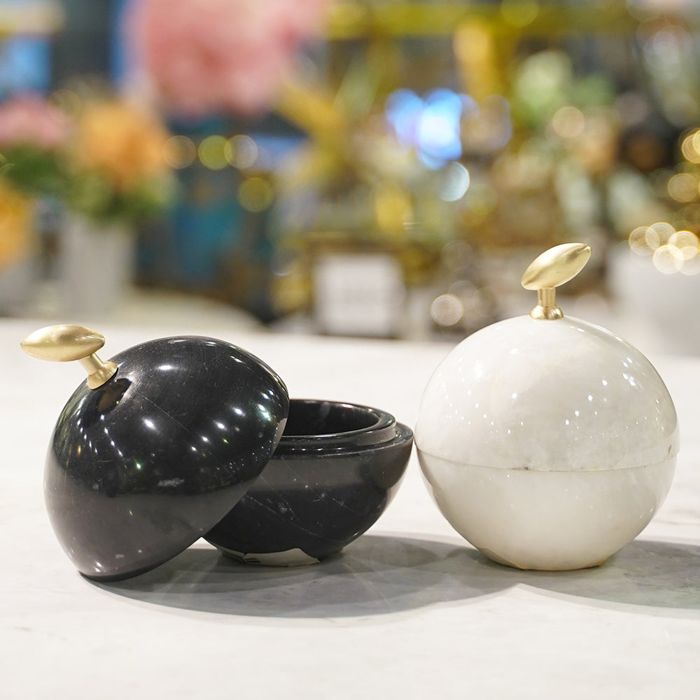 Round Marble Candy Pot