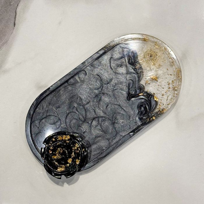 Resin Black Trinket Tray