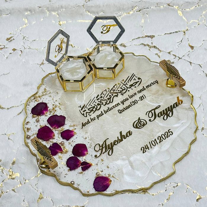Resin Nikah Tray With Ring Holders