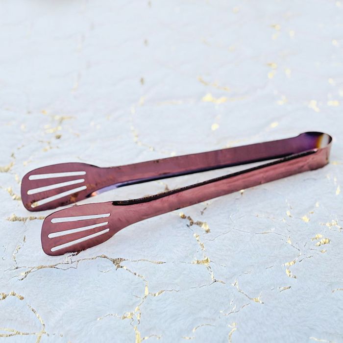 Lined Rose Gold Serving Tong-PVD Coated