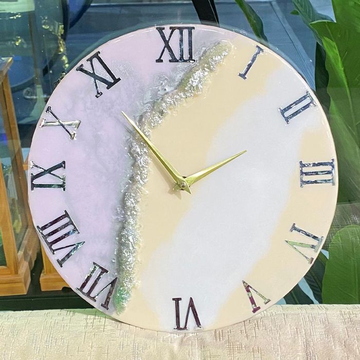 Resin Lilac Wall Clock