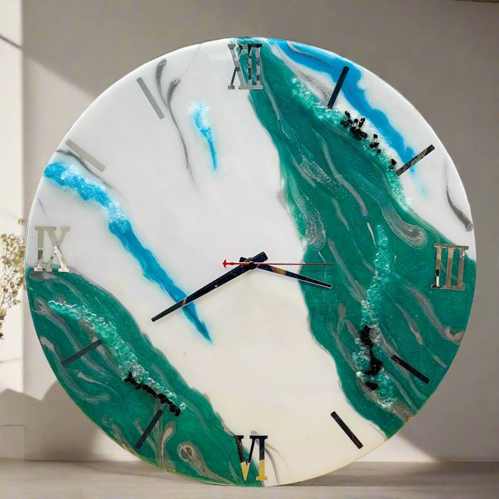 Resin Luxury Turquoise Wall Clock