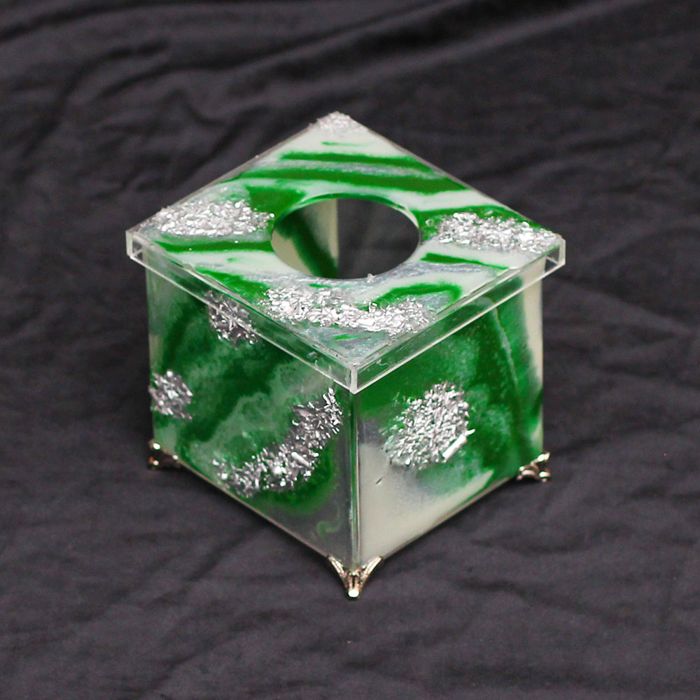 Resin Virid Green Tissue Roll Holder