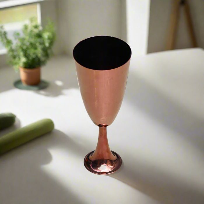 V Shaped WINE KING SIZE GLASS-Rose GOLD PVD COATED