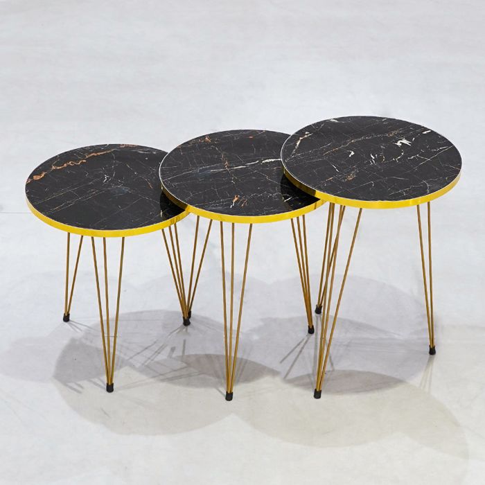 Starry Night ROUND TROIKA TRIO NESTING TABLE SET OF 3PCS