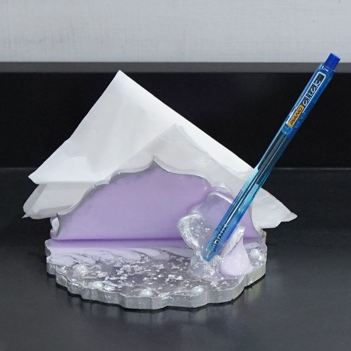 Lilac Resin NAPKIN/CARD HOLDER