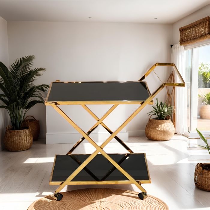 Cross Dual Tier Tea Trolley