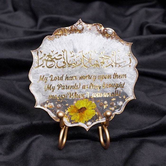 Parent prayer Resin coaster with metal easel