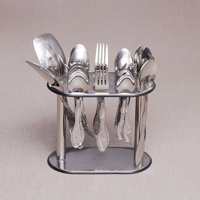 STAINLESS STEEL Curved Butterfly Printed 29PCS CUTLERY SET