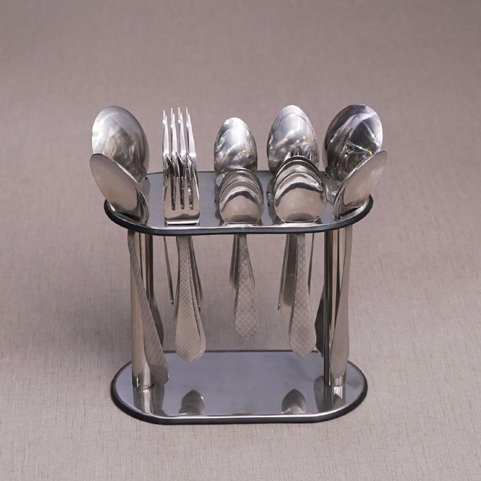 Stainless Steel Check Printed 29pcs Cutlery Set