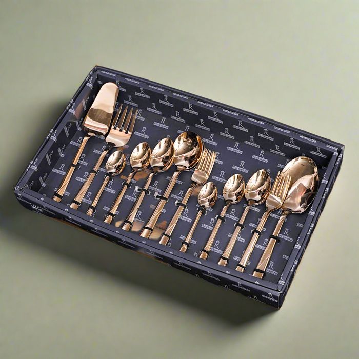 Rockware Trim 30pcs Cutlery Set with Gift Box- Golden PVD Coated