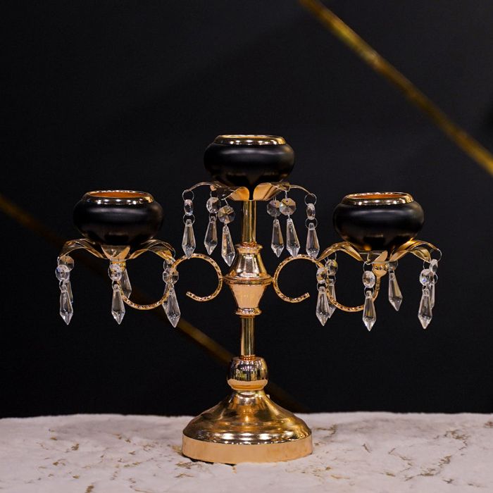 NOBLE Black CANDLE STAND-3 ARM