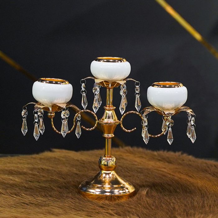 Noble White Candle Stand-3 arm