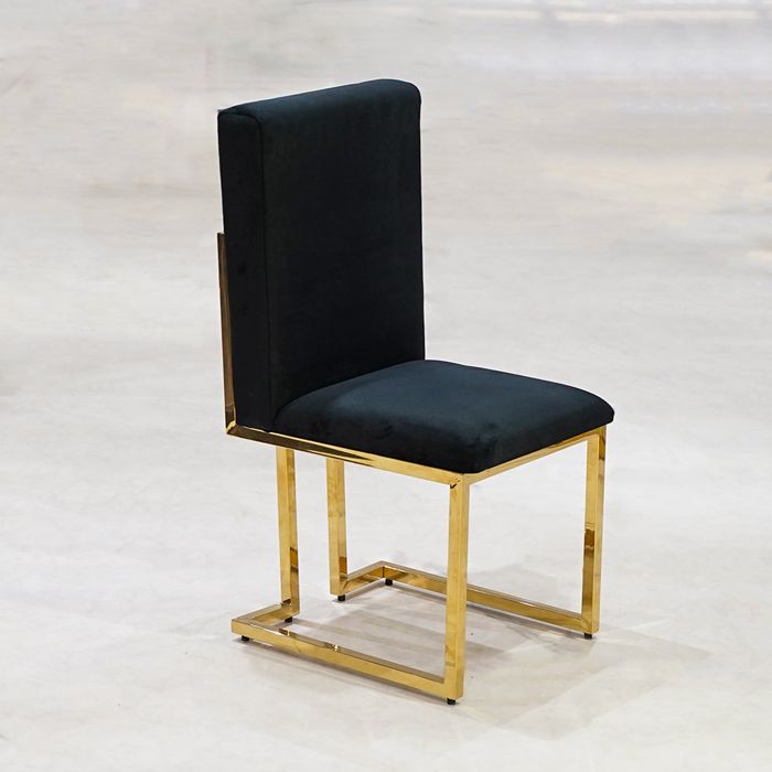 Slick Chair-Black Velvet Poshish