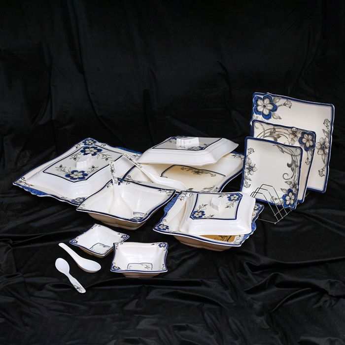 Blue Lavish Melamine 72pcs Dinner Set
