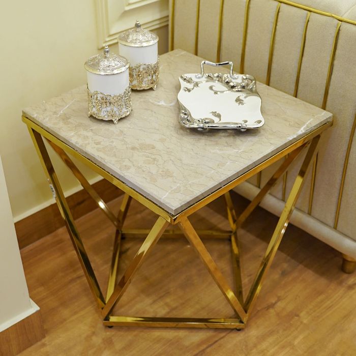 Diamond Cut Side Table-Paralino Top