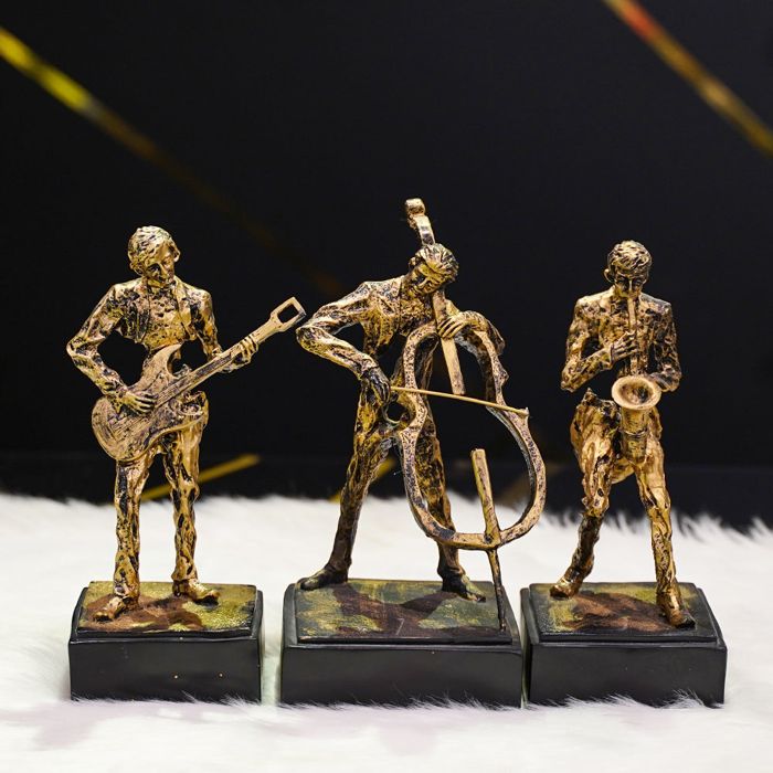 Golden Mortal Band Decor Statue