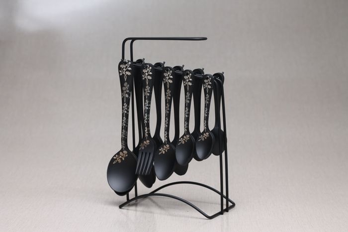 Stainless Steel Black Coated 29pcs Cutlery Set