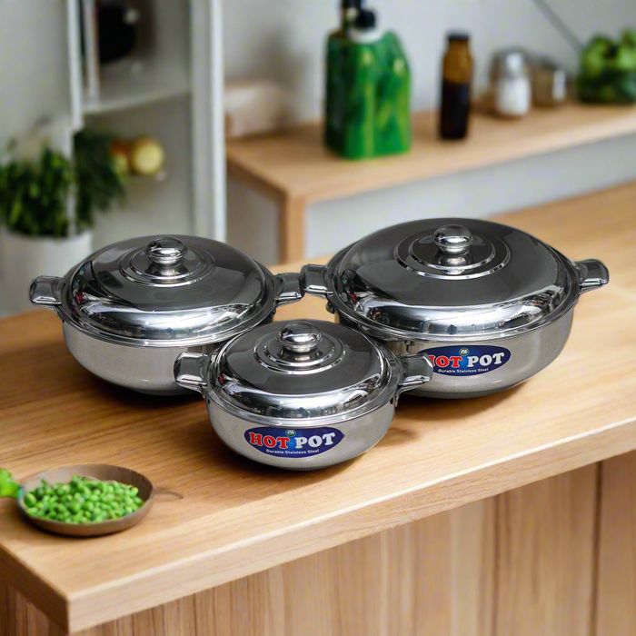 Stainless Steel Hotpot Set of 3pcs