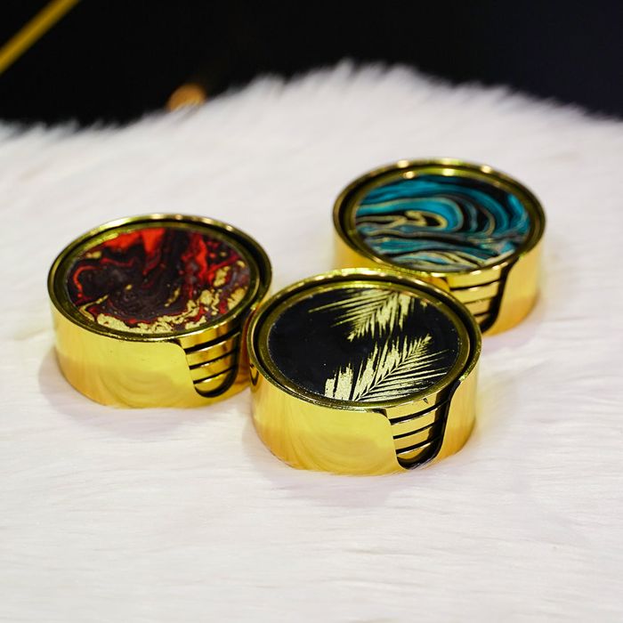 Gold Printed Tea Coasters