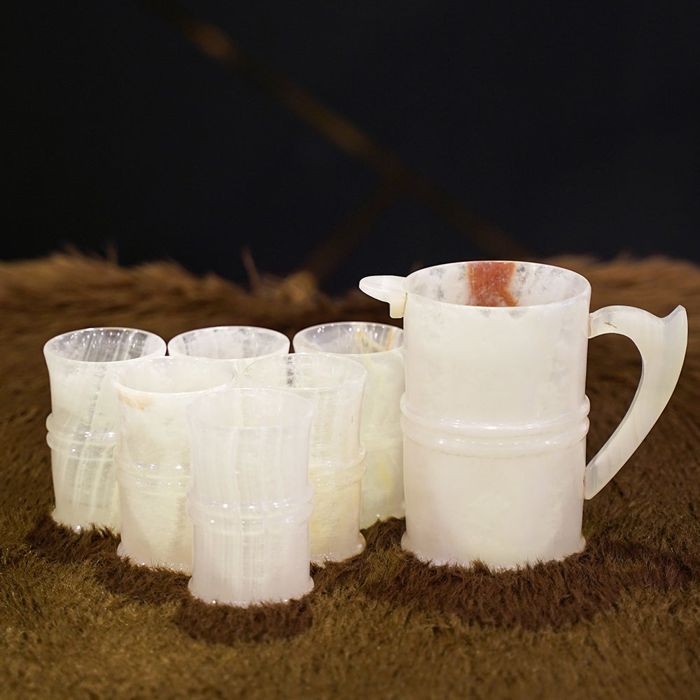 White Marble 7pcs Water Set
