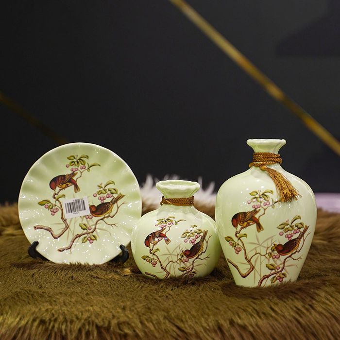 Chinese Vase Decor 3pcs set