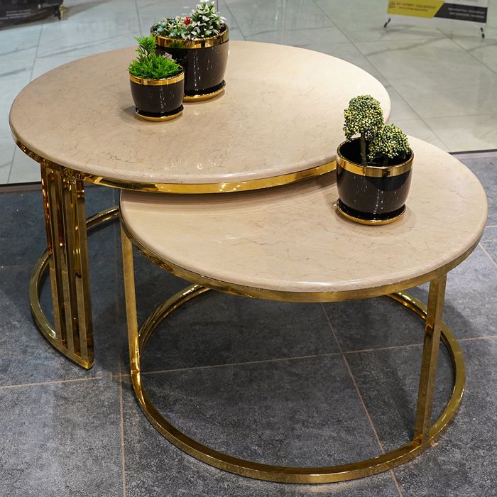 SS Golden PVD Coated Modern Nesting Table