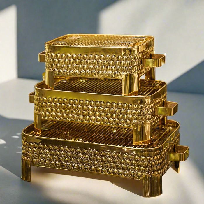 BBQ Serving Grill Golden PVD Coated