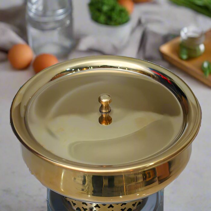 Classic Plain Shahi Handi Sets and Base - PVD Coated