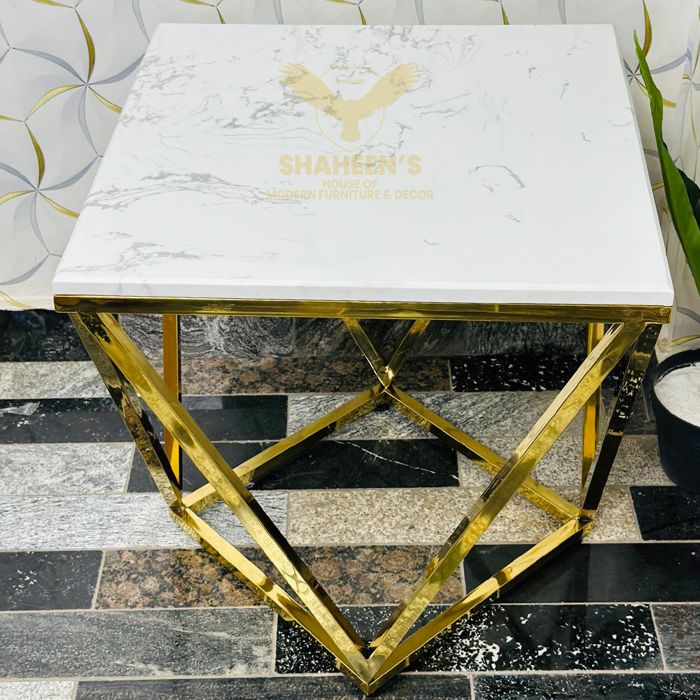 Modern Diamond style side with swiss white marble top