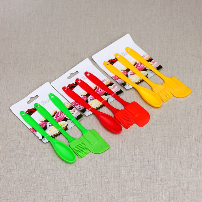 Silicon utensils for cooking, mixing, oiling - 3pcs
