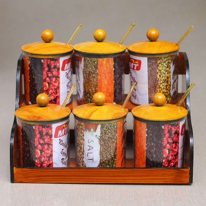 MT Acrylic wooden print spice rack