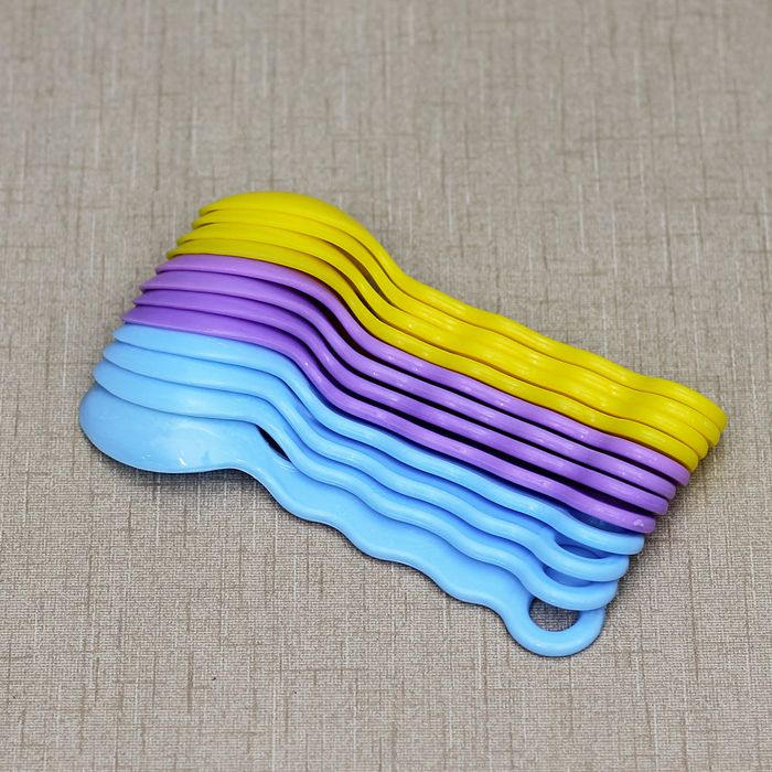 Cute baby spoon with compact plastic design - set of 12 pieces- 3colors