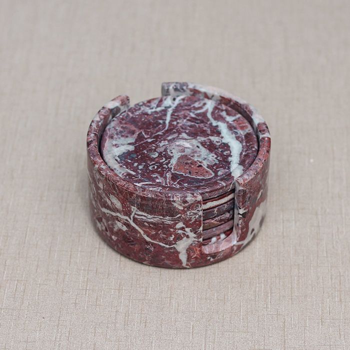 Modern marble tea coaster - set of 7 pieces