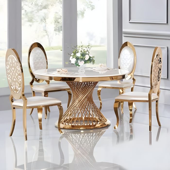 Spiral Cage Dining Table with Chairs