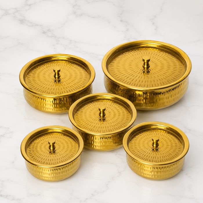 Classic Designed Gold Shahi Handi - PVD Coated